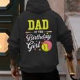 Dad Of The Birthday Girl Softball Player Theme B-Day Daddy Men's Hoodie Back Print