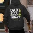 Dad Of The Birthday Snake Themed Birthday Party Men's Hoodie Back Print