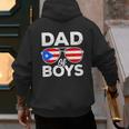 Dad Of Boys Fathers Day Retro Puerto Rico Flag Boricua Dad Men's Hoodie Back Print