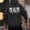 Dad Est 2026 Baseball Dad To Be New Baby Daddy Father's Day Men's Hoodie Back Print
