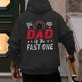 Dad Of The Fast One 1st Birthday Racing Car Family Men's Hoodie Back Print