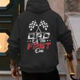 Dad Of The Fast One First Birthday Racing Car Family Men's Hoodie Back Print