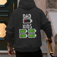 Dad Of Four Low Battery Father Of 4 Kids Dad Men's Hoodie Back Print