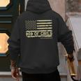 Dad Of Girls Outnumbered US Flag Father's Day Daughter Dad Men's Hoodie Back Print