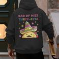 Dad Of Miss Three-Esta Mexican Fiesta 3rd Birthday Outfit Men's Hoodie Back Print
