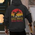 Dad Pays Mom Prays Dirt Bike Retro Motocross Boys Kids Men's Hoodie Back Print