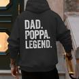 Dad Poppa Legend Vintage Distressed Bold Poppa Graphic Men's Hoodie Back Print