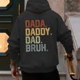 Dada Daddy Dad Bruh Retro Vintage Fathers Day Vintage Men's Hoodie Back Print