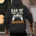 Daddy Again Leveled Up To Dad Of 2 Gamer Dad Level Unlocked Men's Hoodie Back Print