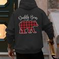Daddy Dad Bear Pajama Red Buffalo Xmas Family Christmas Men's Hoodie Back Print