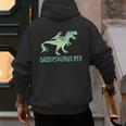 DaddysaurusRex Dinosaur Daddy Saurus Dad 2 Two Kids Dino Men's Hoodie Back Print