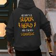 My Dads a Superhero Shirt Cool KidsShirt Men's Hoodie Back Print