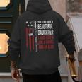 Daughter Gun Shovel Alibi Mom Dad Guns Joke -ON Back Men's Hoodie Back Print