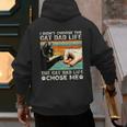 I Didn't Choose The Cat Dad Life Funny Cat Lovers Vintage Men's Hoodie Back Print