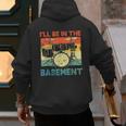 Drumming Basement Drum Set Drummer Rock Dad Grandpa Men's Hoodie Back Print