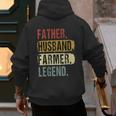 Father Husband Farmer Legend Vintage Dad Father's Day Men's Hoodie Back Print