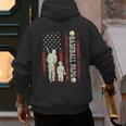 Father's Day Baseball Papa USA Flag Dad Men Baseball Men's Hoodie Back Print