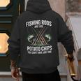 Fishing Rods Are Like Potato Chips Dad Fisherman Men's Hoodie Back Print