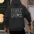 Fun I Grill And Know Things Meat Lover Barbecue Dad Small Men's Hoodie Back Print