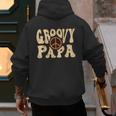 Groovy Papa 70s Aesthetic Nostalgia 1970's Retro Dad Men's Hoodie Back Print
