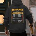 Handyman Hourly Rate Fathers Day Dad Men's Hoodie Back Print