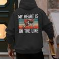 My Heart Is On The Line Football Mom Dad Offensive Lineman Men's Hoodie Back Print