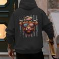 Highland Cow 4th July USA Flag Dad Father America Men Boys Men's Hoodie Back Print