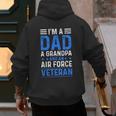 I’m A Dad Grandpa Air Force Veteran Distressed Men's Hoodie Back Print