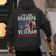 I'm A Dad Grandpa And Veteran Retro Papa Grandpa Men's Hoodie Back Print