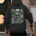 Kid Play Cars On Dad Back Race Track Mat Fathers Day Men's Hoodie Back Print