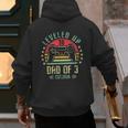 I Leveled Up To Dad Of 3 2026 Promoted To Dad Of Three Kids Men's Hoodie Back Print