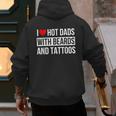 I Love Hot Dads With Beards And Tattoos I Heart Hot Dads Men's Hoodie Back Print