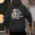 Man Of God Husband Daddy Protector Hero Lion Father's Day Men's Hoodie Back Print
