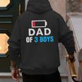 Matching Father's Day Low Battery Dad Of 3 Boys Men's Hoodie Back Print