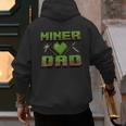 Miner Dad Birthday Boy Party Video Gamer Pixel Men's Hoodie Back Print