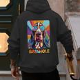 Mom & Dad Of a Basshole Basset Hound With Glasses -Adults Short Sleeve Men's Hoodie Back Print