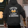 New Dad Baby Shower Cheers A Baby Is Brewing Men's Hoodie Back Print