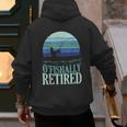 Ofishally Retired Fishing Retro Retirement Dad Men Men's Hoodie Back Print