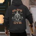 Old's Gym Logo Workout Dad Grandpa Weightlifting Old Men Gym Men's Hoodie Back Print