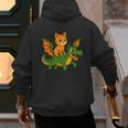 Orange Cat Dragon Riding Animal Lover Mom Dad Kids Men's Hoodie Back Print