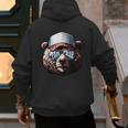 Papa Bear Face Cool Dad Style Retro Fathers Day Daddy Bear Men's Hoodie Back Print