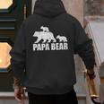 Papa Bear Two Cubs Shirt Daddy Bear Twin Tshirt Papa 2 Kids Men's Hoodie Back Print