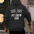 Pit Crew Dad Checkered Flag Hosting Race Car Birthday Partie Men's Hoodie Back Print
