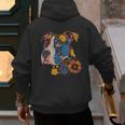 Pitbull Floral Dog Lover Vintage Flower Art Pitbull Mom Dad Men's Hoodie Back Print