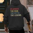 Plumber The Man The Myth The Legend Dad Hero Men's Hoodie Back Print Plumber The Man The Myth The Legend Dad Hero Men's Hoodie Back Print