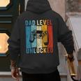 Pregnancy Announcement Dad Level Unlocked New Daddy Father Men's Hoodie Back Print