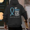 Prostate Cancer Awareness Light Blue Ribbon Dad Survivor Men's Hoodie Back Print