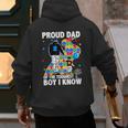 Proud Dad Of The Toughest Boy Autism Awareness Father Autism Men's Hoodie Back Print