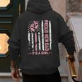 Proud New Dad New Girl Baby First Fathers Day American Flag Men's Hoodie Back Print