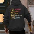 Retro Husband Father Hero Protector Legend Father Day Dad Men's Hoodie Back Print
